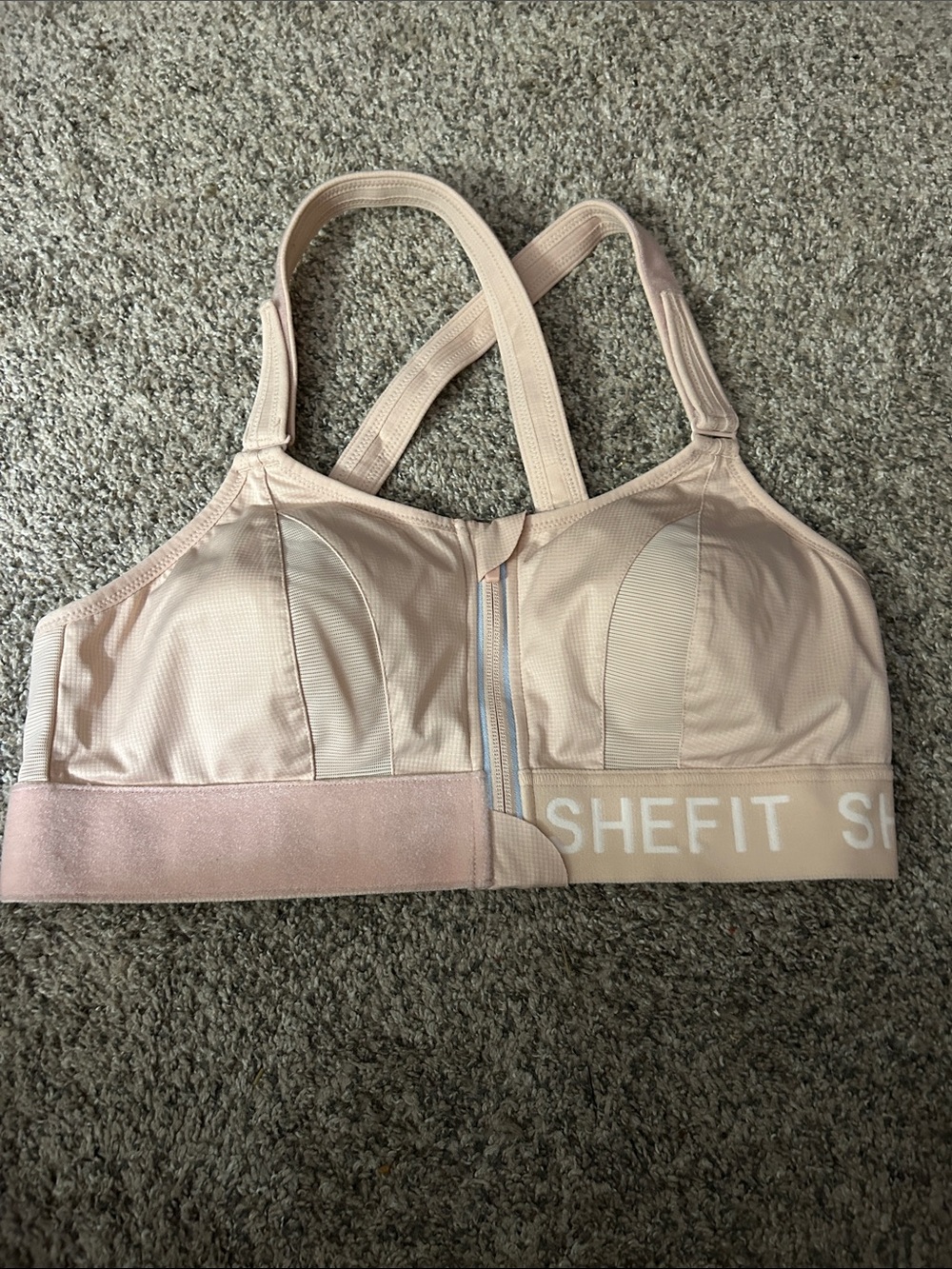 SHEFIT Blush Ultimate Sports Bra Front-Zip High Support Sports Bra
